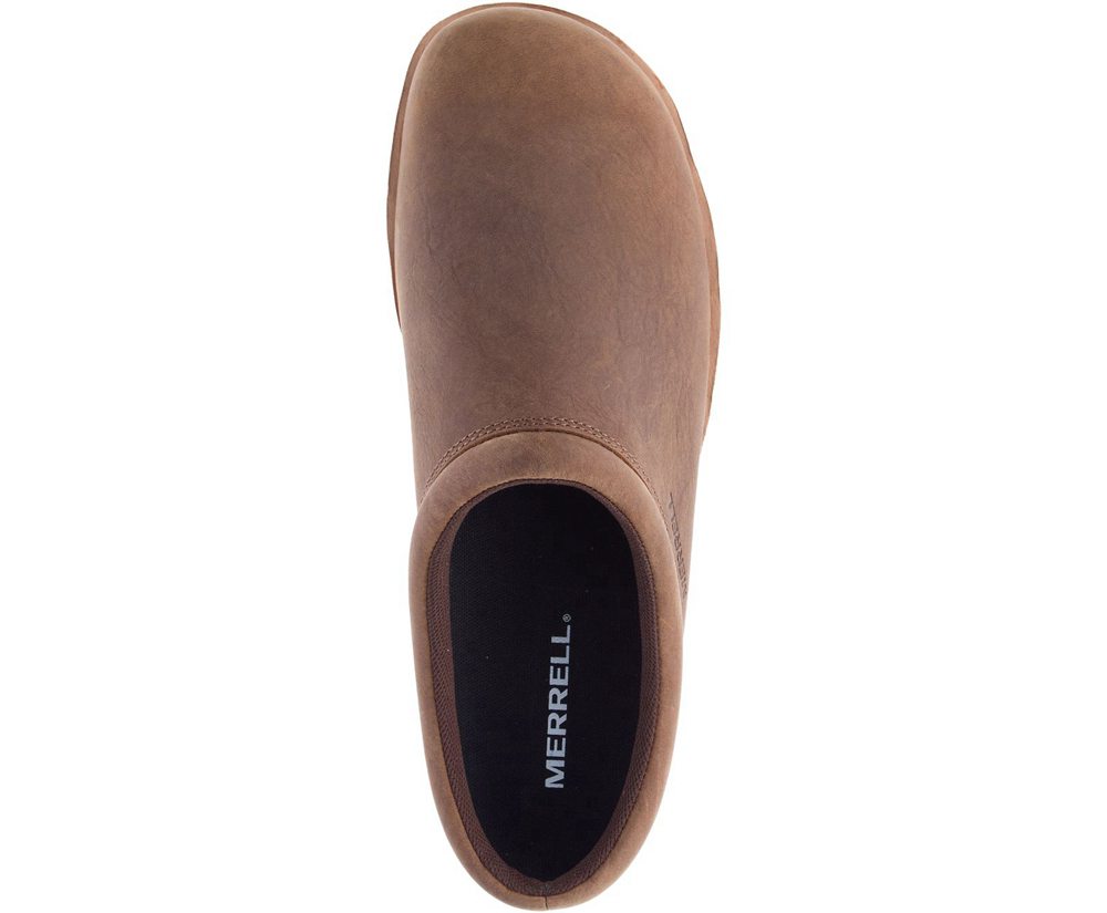 Merrell Barefoot Sko Herre - Juno Clog Læder - Brune - CFZ325017